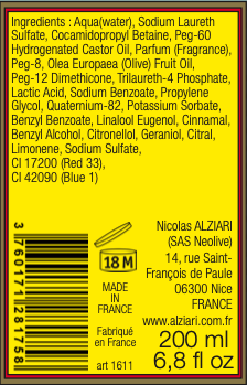 Gel douche 200ml à l'Huile d'Olive