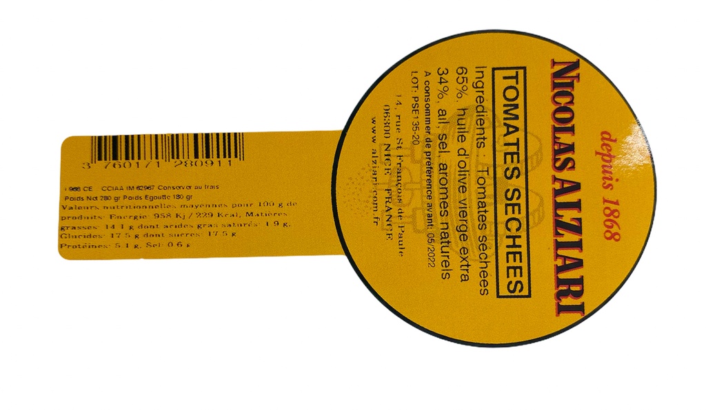 Tomates séchées 280 gr