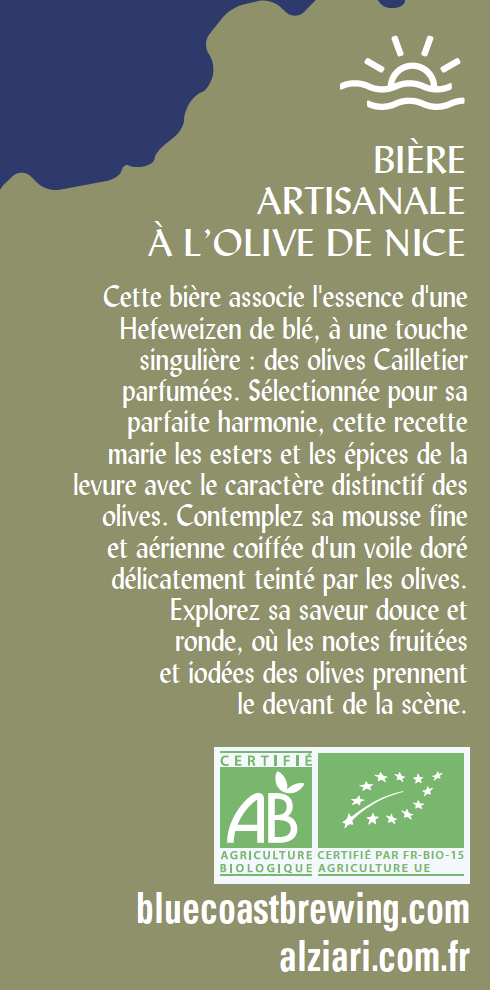 BIÈRE Bio*  À L'OLIVE DE NICE 33 cl - Alziari