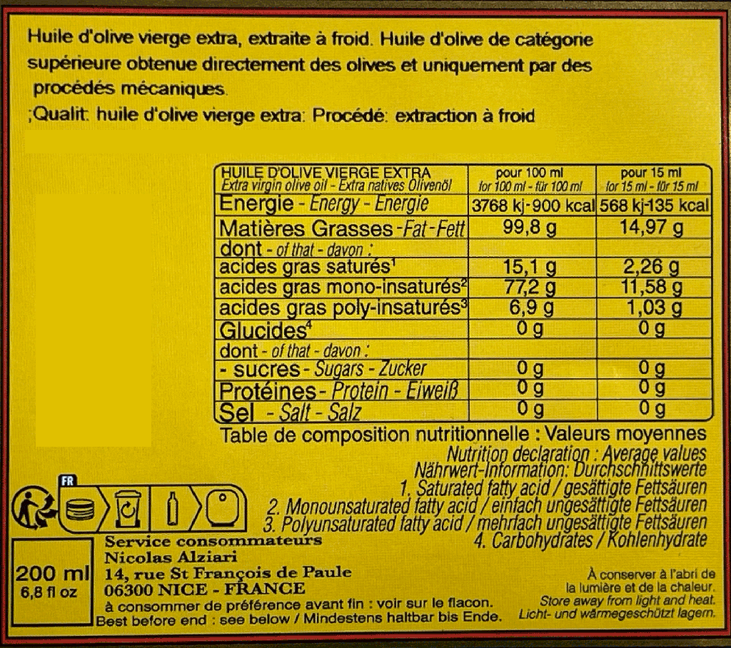 Huile d'olive AOP Haute Provence 200 ml - Alziari