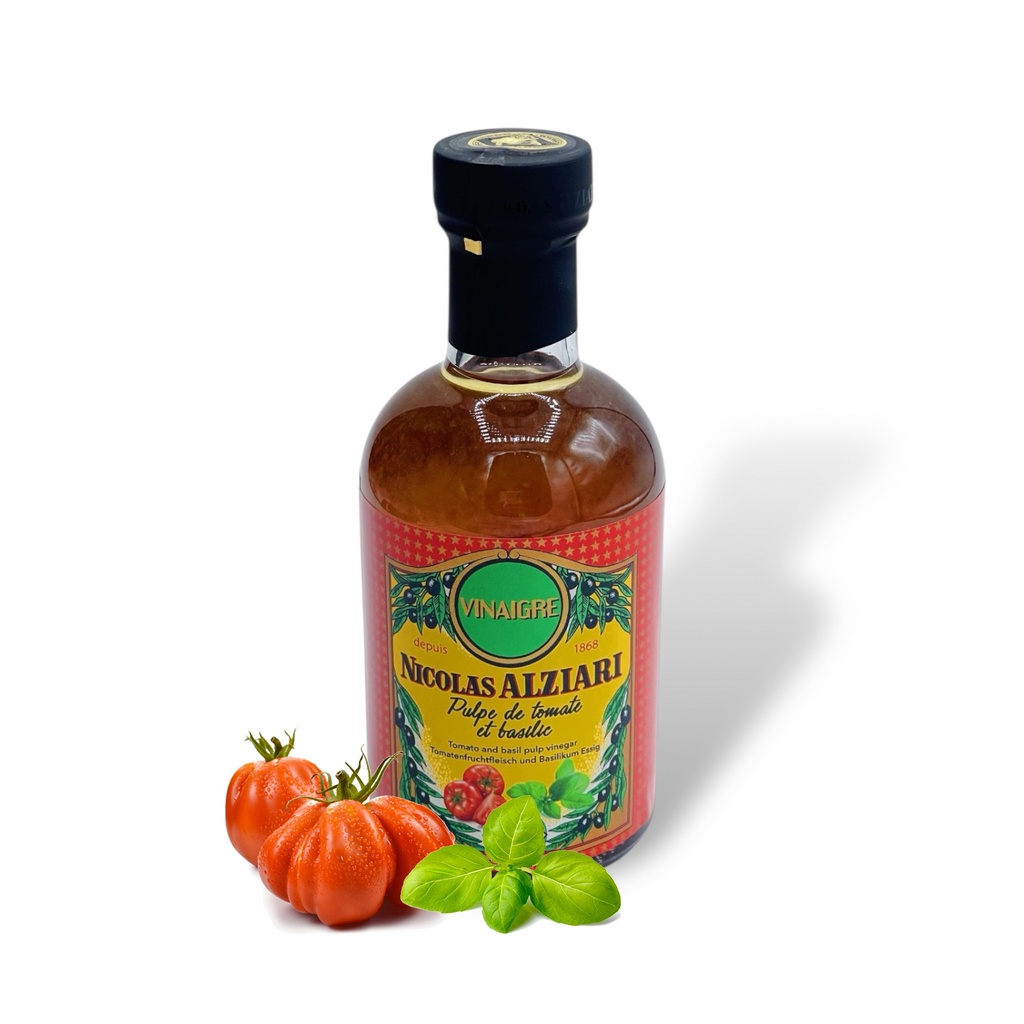 Vinaigre a la pulpe Tomate Basilic 200ml - Alziari