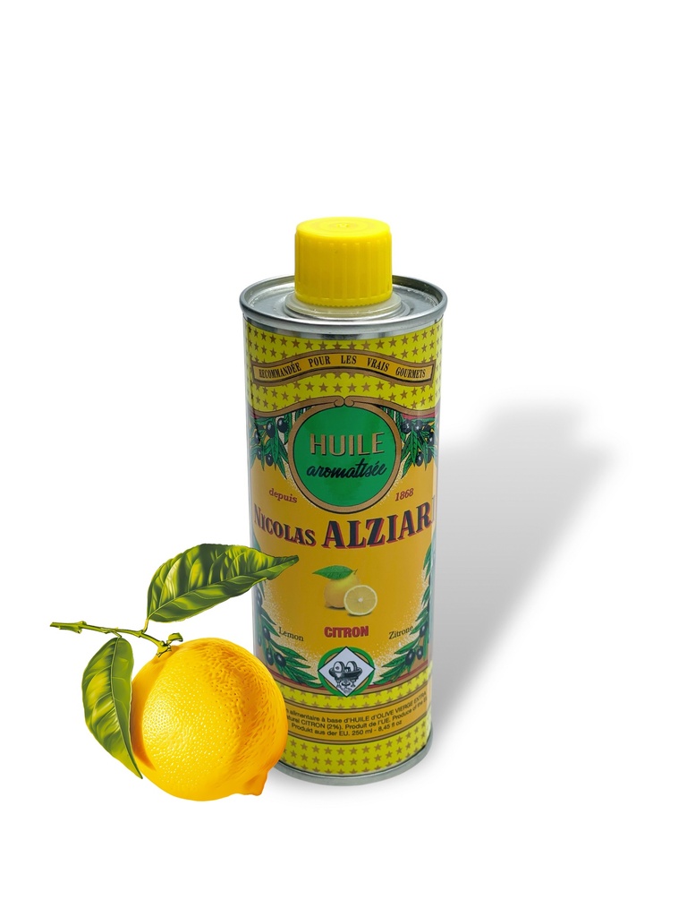 250ml tin Olive oil Lemon flavored - Alziari