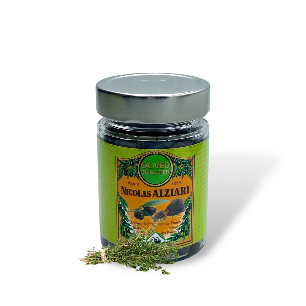 Bocal olives CAILLETIER herbes de Provence 180 g - Alziari