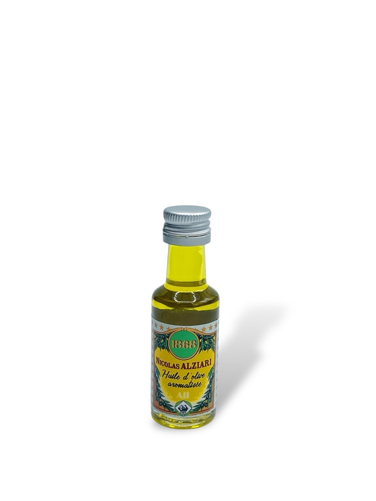 20ml miniature glass bottle Olive oil Garlic flavored - Alziari