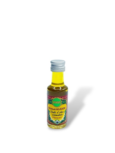[5058] 20ml Miniaturflasche Glas aromatisiertes Olivenöl Peperoni - Alziari
