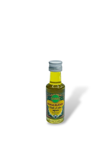 [5063] 20ml Miniaturflasche Glas aromatisiertes Olivenöl Thymian - Alziari
