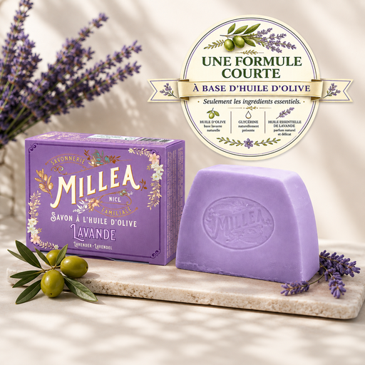 [5331] Olive oil soap 130 gr - LAVENDER flagrance - Millea