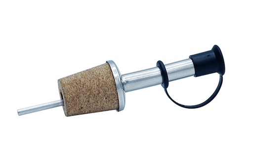 [1195] Bouchon verseur liège , acier + bouchon noir 