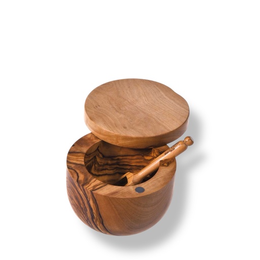[131] Boite à sel en bois d'olivier