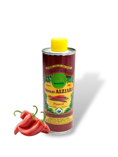 [4867] 250ml tin Olive oil Red Chili flavored - Alziari