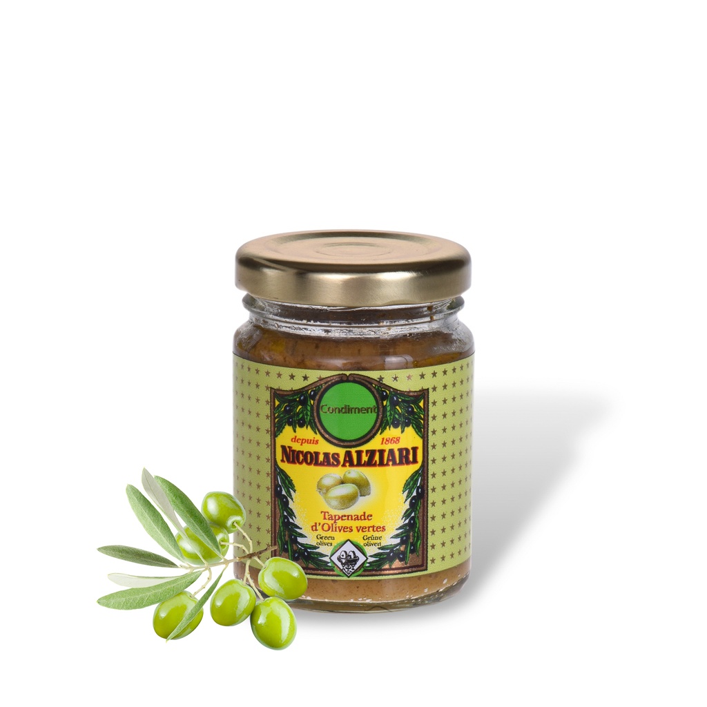 80g Glas grüne Olivenpaste mit Sardellen / Tapenade