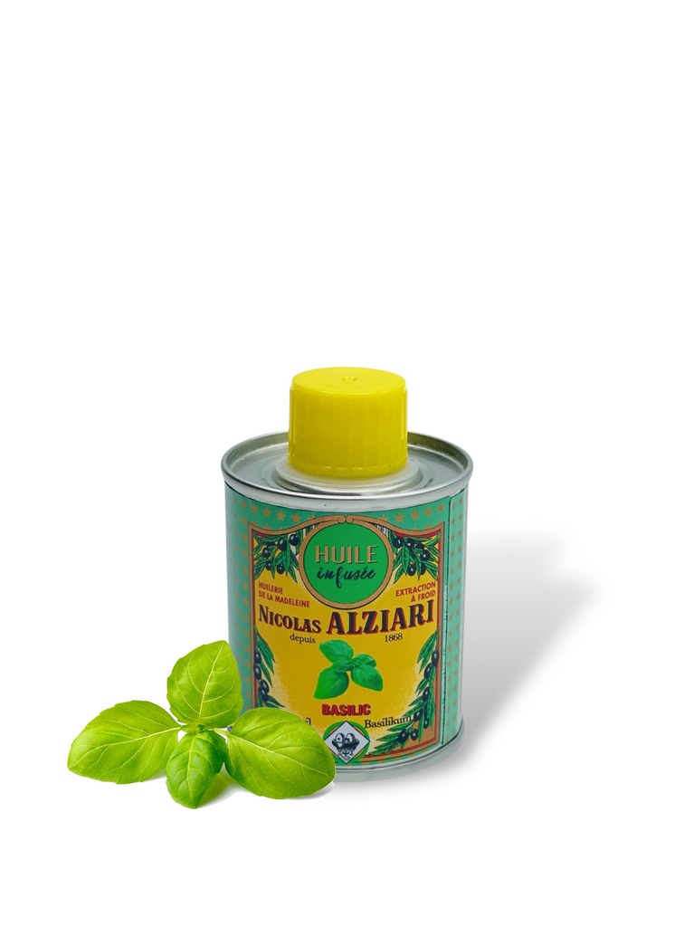 Bidon huile d'olive BASILIC 100 ml - Alziari