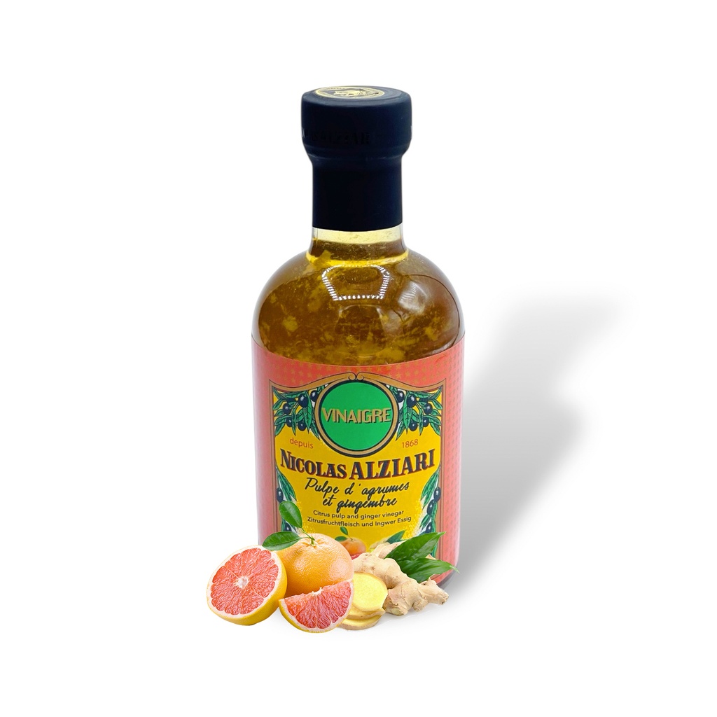 Vinaigre à la pulpe d'Agrumes & Gingembre 200 ml - Alziari