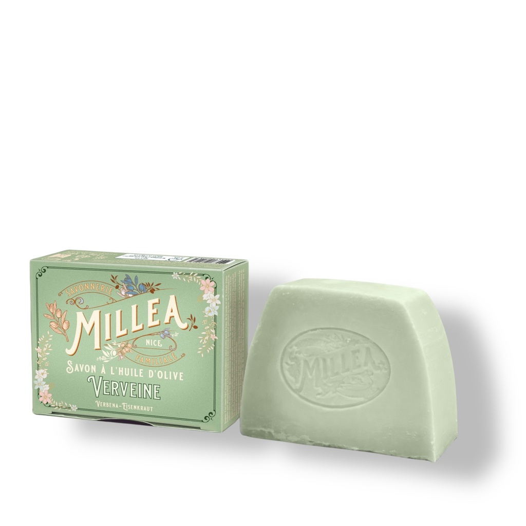 Savon solide à l’huile d’olive parfum VERVEINE 130 gr-  Millea