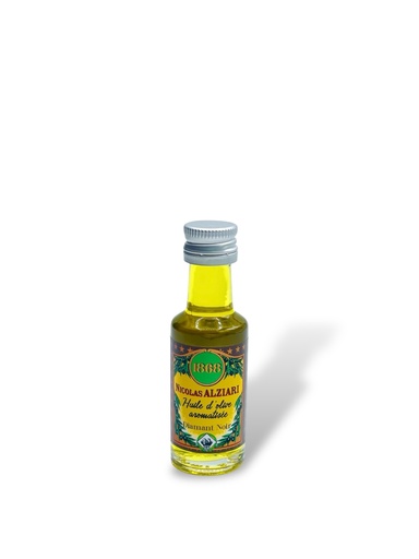 [5057] 20ml Miniaturflasche Glas Olivenöl Schwarzer Diamant - Alziari