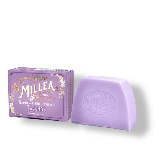 [5331] Savon solide à l’huile d’olive parfum LAVANDE 130 gr-  Millea 