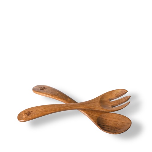 [133] Couverts 25 cm 3 dents rond (en bois d'olivier)